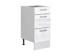 Modern Kitchen Cabinet Set Slim Larder 12 Unit Oven Housing White High Gloss 280cm - Ella - thumbnail 4