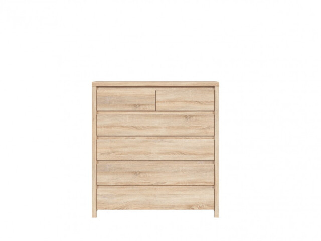 Modern Chest of Drawers Tallboy 6 Drawer Storage Unit Somona Oak Light Wood Effect 104.5cm - Kaspian - image 1