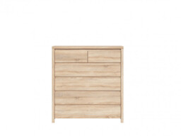 Modern Chest of Drawers Tallboy 6 Drawer Storage Unit Somona Oak Light Wood Effect 104.5cm - Kaspian - thumbnail 1
