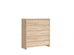 Modern Chest of Drawers Tallboy 6 Drawer Storage Unit Somona Oak Light Wood Effect 104.5cm - Kaspian - thumbnail 3