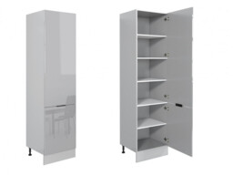 Kitchen Cabinets Set 8 Units with 600mm Larder Cupboard Modern Light Grey Gloss 300cm Set - Star - thumbnail 4