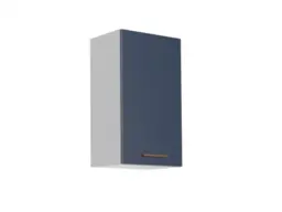 400mm Kitchen Wall Unit Midnight Blue Cabinet Cupboard Narrow Slim Dark Navy Slab Door - Nora - thumbnail 4