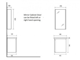 Bathroom Cabinets Set 500mm Vanity Sink Unit with Basin Mirror Wall Storage Gold Craft Oak – Avir - thumbnail 3