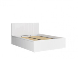 Ottoman Storage Double Bed White Gloss Euro 140cm Frame Gas Lift Up Underbed Compartment Modern - Tetrix - thumbnail 4