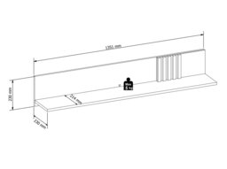 Floating Wall Shelf Storage Display Shelving 135cm Black and Oak with Slats – Vabres - thumbnail 4
