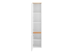 Tall Slim Bathroom Cabinet Modern Wall Hung Storage Tallboy White Gloss Oak - Platinum - thumbnail 4