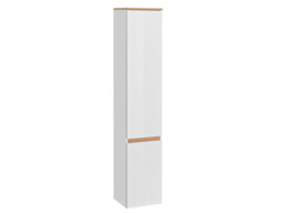 Tall Slim Bathroom Cabinet Modern Wall Hung Storage Tallboy White Gloss Oak - Platinum - thumbnail 3