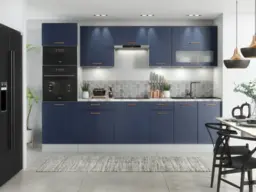 Kitchen Cabinets Set 9 Units with Tall Oven Microwave Housing 300cm Navy Blue Complete Package - Nora - thumbnail 1