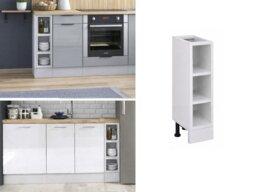 150mm Kitchen Base Unit Slim Cabinet Open Shelf Narrow Infill Cupboard Bottle Rack Storage - Ella Star Nora - thumbnail 1
