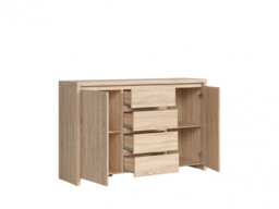 Modern Large Sideboard Dresser Cabinet Storage Drawers Sonoma Oak - Kaspian - thumbnail 3