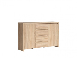 Modern Large Sideboard Dresser Cabinet Storage Drawers Sonoma Oak - Kaspian - thumbnail 2