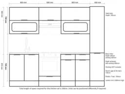 Kitchen Cabinets 8 Unit Set Slim Larder Unit + Oven Housing 260cm Light Grey Gloss - Star - thumbnail 3