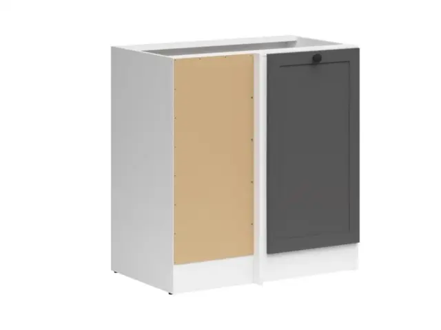Corner Kitchen Cabinet 1000mm Modern Freestanding Base Unit 100cm Left L Shaped Shaker Grey - Junona - image 1