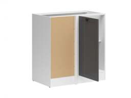 Corner Kitchen Cabinet 1000mm Modern Freestanding Base Unit 100cm Left L Shaped Shaker Grey - Junona - thumbnail 3