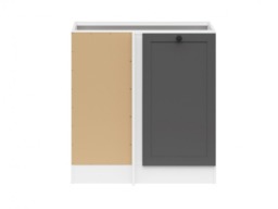 Corner Kitchen Cabinet 1000mm Modern Freestanding Base Unit 100cm Left L Shaped Shaker Grey - Junona - thumbnail 2
