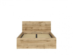 Ottoman Double Bed Frame Euro 140cm Gas Lift Up Storage Bed Modern Sturdy Wotan Oak Effect - Tetrix - thumbnail 4