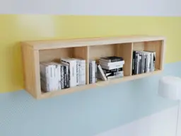 Modern Wall Cabinet Storage Display Shelf Open Shelving Light Oak Sonoma Oak - Kaspian - thumbnail 3