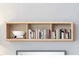 Modern Wall Cabinet Storage Display Shelf Open Shelving Light Oak Sonoma Oak - Kaspian - thumbnail 2