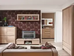 Modern Wall Cabinet Storage Display Shelf Open Shelving Light Oak Sonoma Oak - Kaspian - thumbnail 4