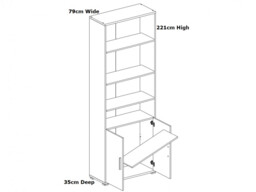Tall Filing Storage Cabinet Bookcase with Open Shelves Modern Shelving Unit Sonoma Oak Effect Office Study - BRW OFFICE - thumbnail 4