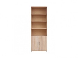 Tall Filing Storage Cabinet Bookcase with Open Shelves Modern Shelving Unit Sonoma Oak Effect Office Study - BRW OFFICE - thumbnail 2