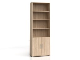 Tall Filing Storage Cabinet Bookcase with Open Shelves Modern Shelving Unit Sonoma Oak Effect Office Study - BRW OFFICE - thumbnail 3