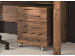 Under Desk Storage Drawers Mobile Pedestal Unit for Study Home Office Bedside Cabinet Oak Effect - Gent - thumbnail 3