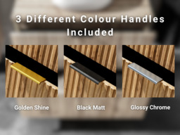 Oak Bathroom Furniture Floating Set Wall Hung Vanity 600mm Tall Storage Unit Ribbed Fluted Oak Effect - Adel - thumbnail 3