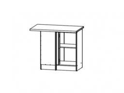 Corner Kitchen Cabinet 1000mm Base Unit 100cm Left Grey and White Gloss L Shaped Modern Free Standing - Junona - thumbnail 3