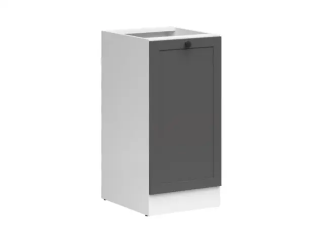 Kitchen Cabinet 400mm Base Modern Freestanding Cupboard Unit 40cm Right Hand Shaker Dark Grey - Junona - image 1