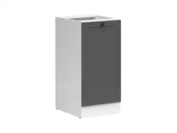 Kitchen Cabinet 400mm Base Modern Freestanding Cupboard Unit 40cm Right Hand Shaker Dark Grey - Junona - thumbnail 1