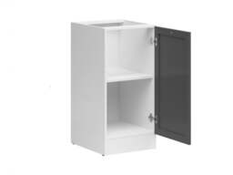 Kitchen Cabinet 400mm Base Modern Freestanding Cupboard Unit 40cm Right Hand Shaker Dark Grey - Junona - thumbnail 3