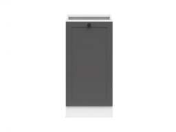 Kitchen Cabinet 400mm Base Modern Freestanding Cupboard Unit 40cm Right Hand Shaker Dark Grey - Junona - thumbnail 2