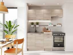 Complete Kitchen Cabinets Set 5 Units Sonoma Oak Flat Pack Free Standing Budget Kitchenette - Nela - thumbnail 2