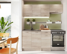 Complete Kitchen Cabinets Set 5 Units Sonoma Oak Flat Pack Free Standing Budget Kitchenette - Nela - thumbnail 1
