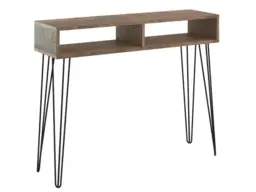 Slim Desk Hairpin Console Computer Table Hallway Home Office Industrial Loft Metal Legs Dark Oak 110cm - Mare - thumbnail 2