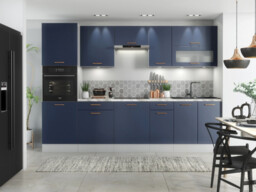 800mm Kitchen Base Unit Midnight Blue Cabinet Cupboard Dark Navy Slab Doors - Nora - thumbnail 2