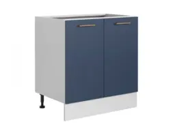 800mm Kitchen Base Unit Midnight Blue Cabinet Cupboard Dark Navy Slab Doors - Nora - thumbnail 3
