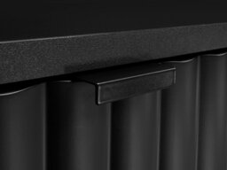 Black Sideboard Cabinet Small Compact Slimline 800mm Buffet Unit Ribbed Fluted Doors - Nuvo - thumbnail 4