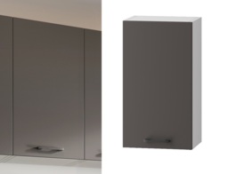 Kitchen Wall Unit 400mm Storage Cabinet Left Right Opening Door Cupboard Dark Grey - Clara