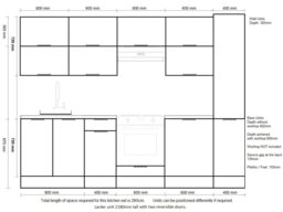 Kitchen Cabinets Cupboards 12 Unit Slim 400 Larder Oven Housing DIY Set 280cm Light Grey Gloss - Star - thumbnail 3