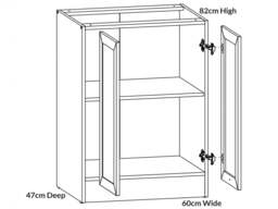 600mm Kitchen Base Unit Cabinet 2 Door 60cm Cupboard Dark Wood Wenge/Oak Effect Junona - thumbnail 3