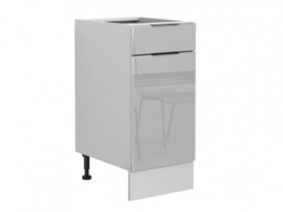 Kitchen Cabinets Cupboards 7 Unit DIY Set 240cm Scandinavian Style Light Grey Gloss - Star - thumbnail 4