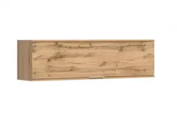Wall Cupboard Storage Narrow Cabinet Modern Living Room Unit Lift Up Door Oak Effect - Zele - thumbnail 4