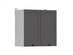 Kitchen Wall Cabinet 600mm Unit Modern 2 Door Shaker Cupboard Dark Grey Storage - Junona - thumbnail 4