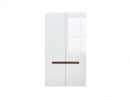 White High Gloss Modern Two Door Double Wardrobe with White Gloss/Wenge Dark Wood Effect/Black Gloss Inserts - Azteca Trio - thumbnail 4