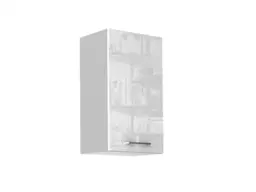 Kitchen Wall Cabinet Cupboard 400mm Unit White High Gloss Narrow Slim Storage Slab Door - Ella - thumbnail 4