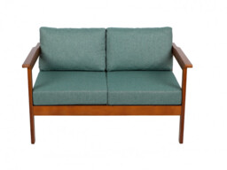 Wooden Garden Bench Seat with Sage Green Cushions Comfy 2 Seater Outdoor Bench - Cozy - thumbnail 3