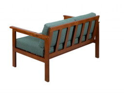 Wooden Garden Bench Seat with Sage Green Cushions Comfy 2 Seater Outdoor Bench - Cozy - thumbnail 4