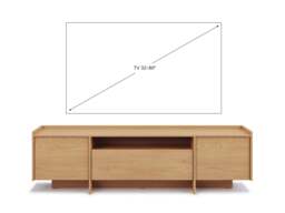 Extra Large TV Unit with Storage 200cm Wide Cabinet Modern Stand Washed Light Oak Handleless - Japandi - thumbnail 3
